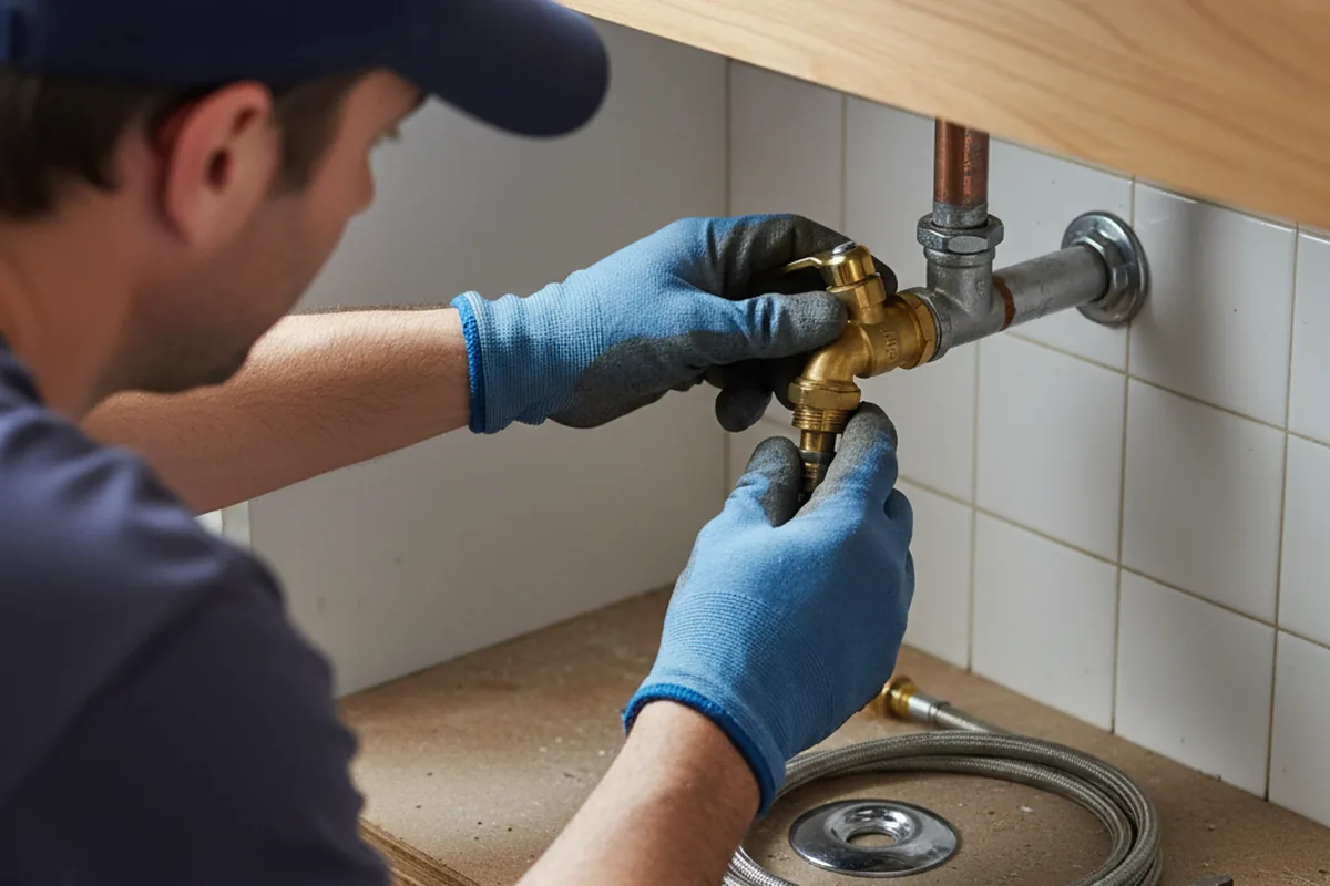 Shutoff valve and fitting work during Burst Pipe Repair in Edison